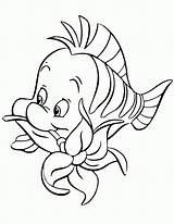 Ariel Coloring Flounder Little Mermaid Sebastian Comments sketch template