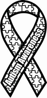 Autism Awareness Coloring Ribbon Puzzle Cancer Clipart Piece Clip Drawing Sheets Color Pages Symbol Activities Printable Cliparts Month Breast Outline sketch template
