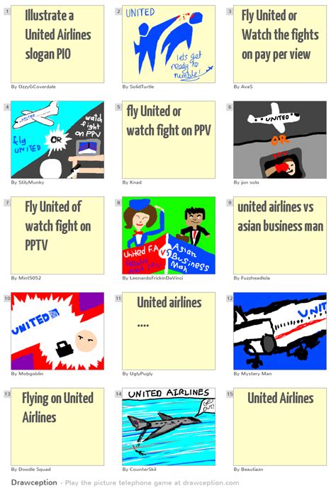 illustrate  united airlines slogan pio drawception