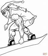 Snowboarder Snowboarding Coloring Pages Sport Muscular Winter Super Draw Snow Kids Boys sketch template