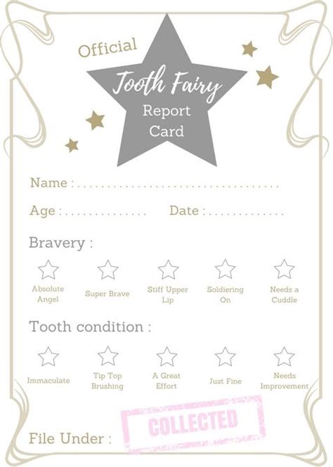 printable tooth fairy certificate  fairy nice trading company
