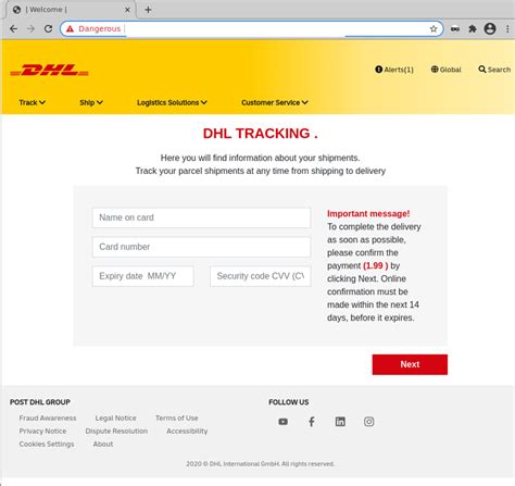 year  parcel delivery scams continue dhl impersonated    phishing email