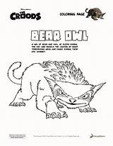 Croods Owl Coloring Bear Pages Hellokids Print Sheets sketch template