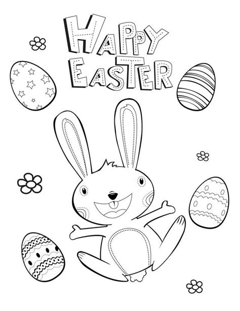 happy easter  printable coloring pages