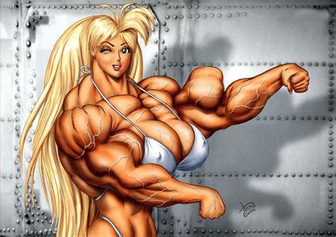 tetsuko hits an arnold pose by davidcmatthews on deviantart muscle drawings pinterest
