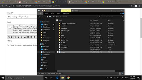 files missing  cusersuser microsoft community