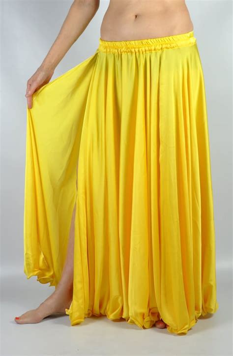 Silky Satin Skirt Yellow Bellydance Boutique Uk