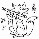 Coloring Flute Instruments Fox Musical Pages Music Color Animals Kids Printable Sheets Instrument Play Print Woodwind Gif Book Categories Wind sketch template