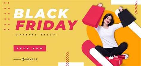 colorful black friday banner template vector