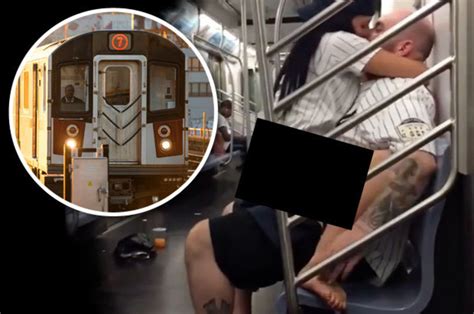 yankees fans in public sex storm as couple filmed on new york subway