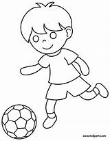 Playing Boy Soccer Line Drawing Coloring Clip Futbol Pages Drawings Sweetclipart Paintingvalley sketch template