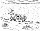 Pioneer Coloring Pages Pioneers Handcart Robin Great Snow sketch template
