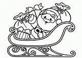 Sleigh Santa Coloring Pages Christmas Claus Printable Sled Cute His Drawing Clipart Colouring Kids Horse Cliparts Papa Color Coming Town sketch template