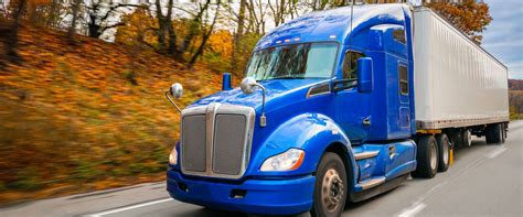 wheeler blue semi tractor trailer commercial truck  highway