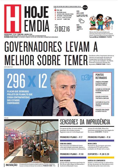capa do dia 21 12 2016 hojeemdia jornal notícias news newspaper