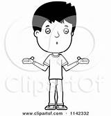 Shrugging Boy Clipart Teenage Adolescent Careless Cartoon Thoman Cory Vector Outlined Coloring Royalty 2021 sketch template