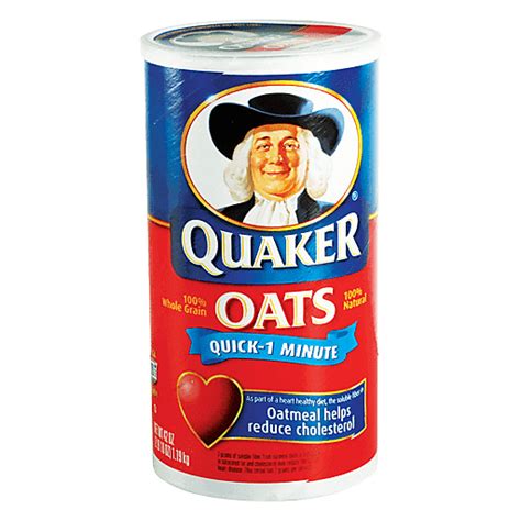 Quaker Oats Quick 1 Minute Oatmeal 42 Oz Canister Oatmeal And Hot