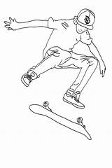 Skateboard Skating Skateboarding Colorier Skaten Skateboardfahren sketch template