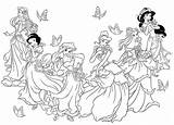 Princesas Princesse Colorier Jasmine Mewarnai Decolorear Nieves Blanca Vestidos Everfreecoloring sketch template