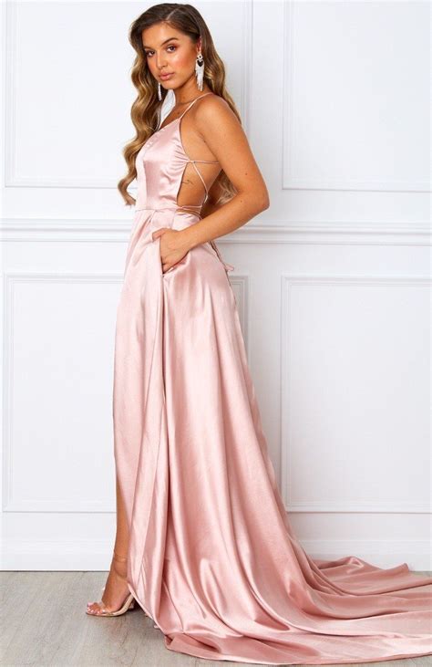 Made To Last Maxi Dress Rose Gold White Fox Boutique Usa Silk Prom