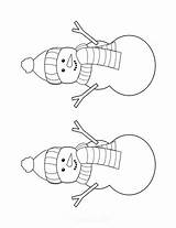 Snowman Template Printable Scarf Hat Medium Carrot Nose Templates Woolly Style Crafts sketch template