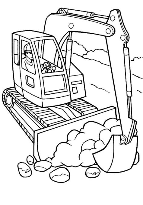 construction equiptment excavator coloring pages  print