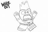 Inside Anger Coloring Pages Lineart Character Printable Kids sketch template