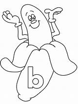 Coloring Banana Pages Kids Popular Alphabet sketch template