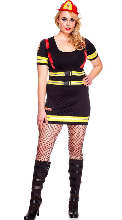 Plus Size Firefighter Babe Costume Plus Size Sexy Firefighter Babe