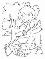 Environment Coloring Pages Arbor Clipart Cleaning Clean Drawing Every Save Children Earth Tree Colouring Kids Raking Leaves Clip Color Printable sketch template