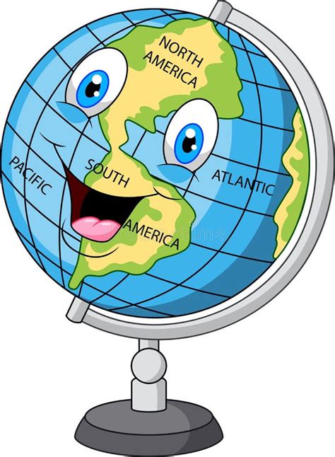 cartoon happy globe stock vector illustration  mascot