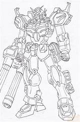 Gundam Sketsa Heavyarms Mewarnai sketch template
