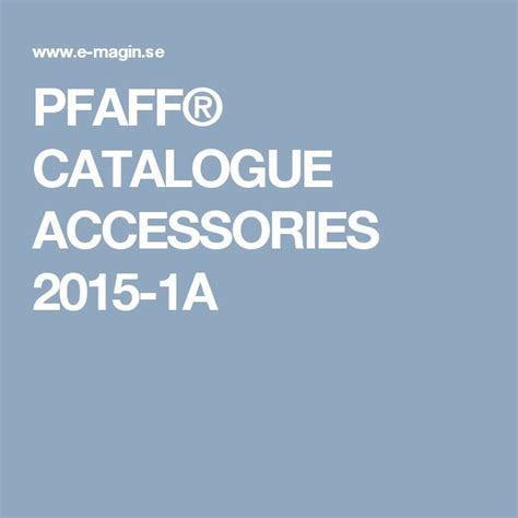 pfaff catalogue accessories