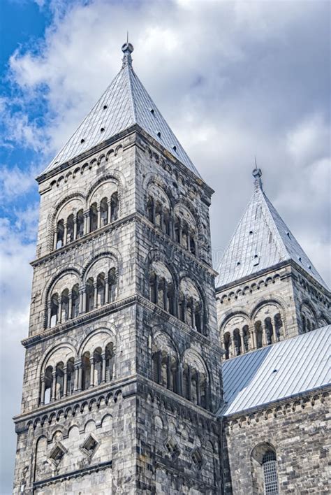 lund cathedral  sweden stock image image  facade