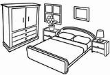 Bedroom Coloring Pages Furniture Book Template Children sketch template