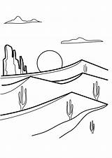 Desert Coloring Pages Sunrise Kids sketch template