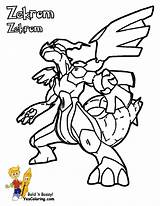 Zekrom Groudon Kyurem Zygarde Genesect Monster Thundurus Coloringhome Yescoloring sketch template