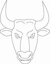 Mask Coloring Bull sketch template