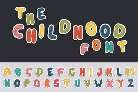 color alphabet childish letters  expressshop thehungryjpeg
