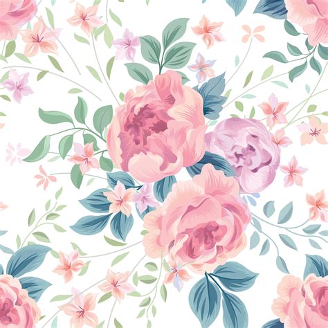 floral seamless pattern flower rose white background flourish wallpaper  flowers