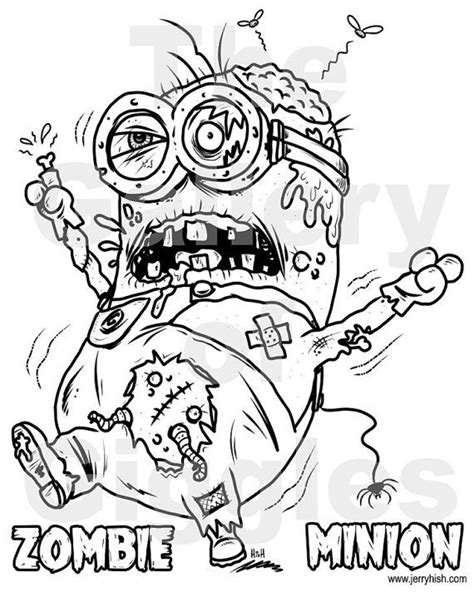 zombie minion printable colouring page cartoon coloring pages