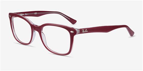 ray ban rb5285 square burgundy frame eyeglasses eyebuydirect canada