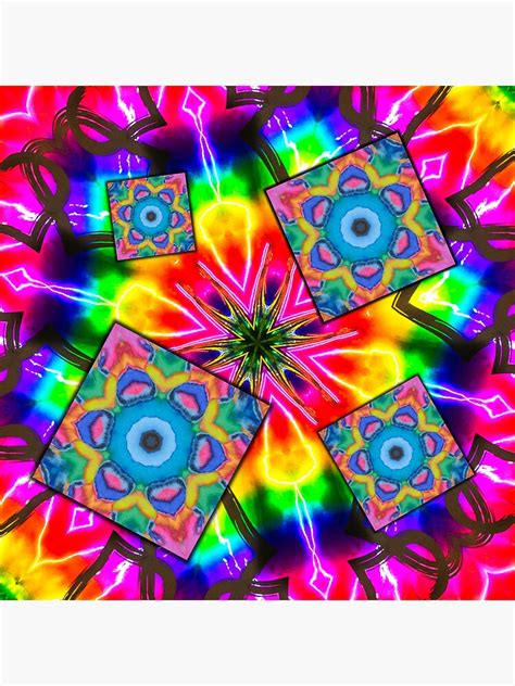 psychedelic tie die design sticker  sale  psmaxx redbubble