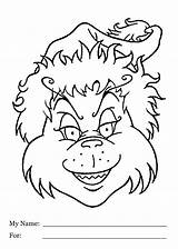 Coloring Pages Christmas Kids Grinch Printable Head sketch template