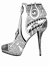 Fashion Coloring Shoe Pages Shoes Drawing Kors Michael Creative Colouring Drawings Illustration Artists Beautiful sketch template