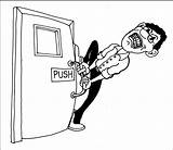 Push Hard Door Cartoon Pulling Handle Competitor Threatens Which Most Progress Isn Someone Yet Works Really Making Know Business His sketch template