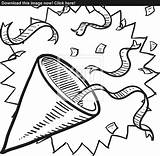Confetti Party Hat Drawing Sketch Getdrawings Paintingvalley Drawings sketch template