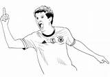 Thomas Coloring Müller Muller Pages Printable Soccer Fifa Cup Categories sketch template