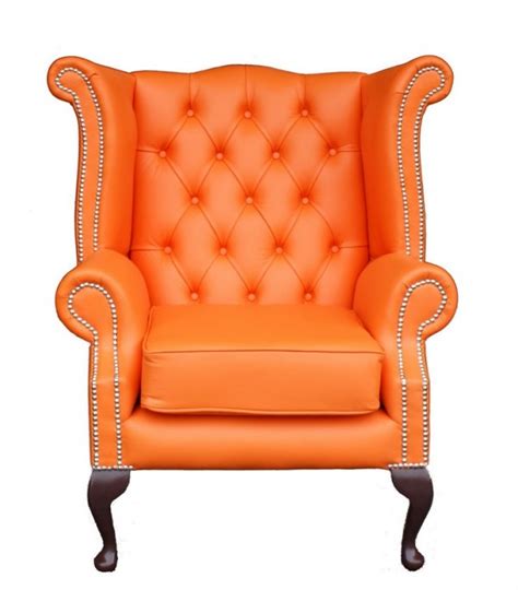 orange chesterfield wing chair chairblogeu