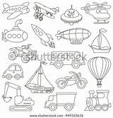 Coloring Transport Transportation Pages Learn Means Colored Vector Vehicle Stock Toy Set Kids Shutterstock Vectors Book Colors Template sketch template
